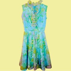 Original 1960s Coco California Ruffle Collar Dress